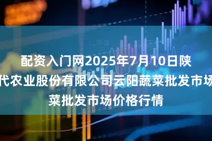 配资入门网2025年7月10日陕西泾云现代农业股份有限公司云阳蔬菜批发市场价格行情